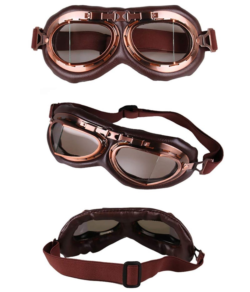Peicees Vintage Helmet Goggles Motorcycle Goggles Bike Motorcross Pilot Goggle - Image 4